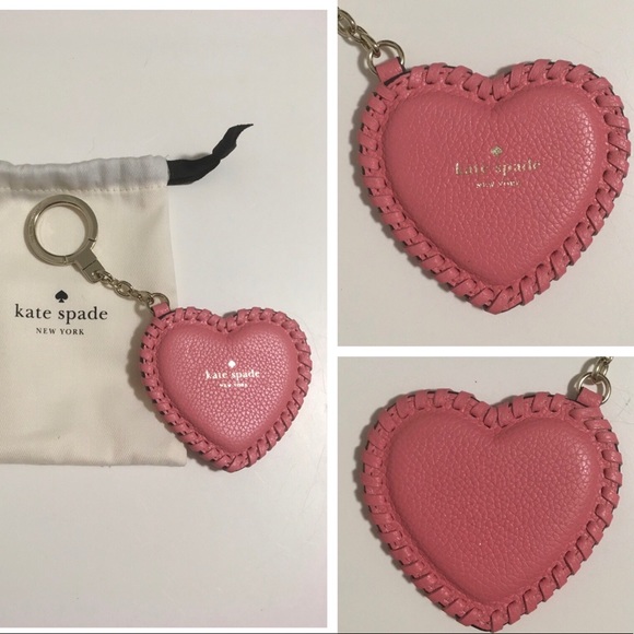KATE SPADE ♠️ - PINK LEATHER HEART KEYFOB KEYCHAIN
